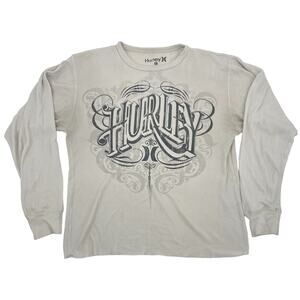 Vintage Y2K Mens Hurley Grunge Skater Affliction Style Thermal Long-sleeve Shirt